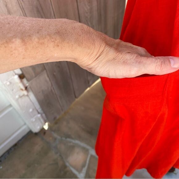 NEW FREE PEOPLE Red DIANA Wrap Cotton Midi Dress size XS - Picture 7 of 12